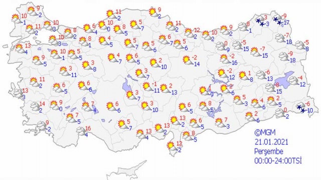 Haritalı Meteoroloji Tahmin Raporu: Kuvvetli Buzlanma ve Don Uyarısı Yapıldı! 3