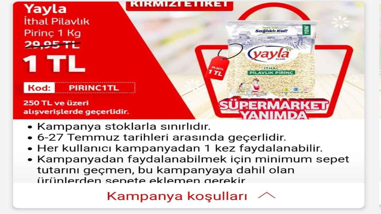 Vodafone Süpermarket İle Süper İndirimler! Süt, Pirinç, Çay Sadece 1 TL, Yudum Ayçiçek Yağı Fiyatına 50 TL İndirim 3