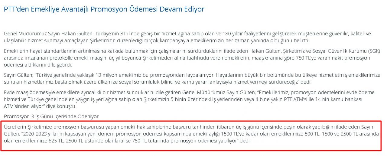 Emekliye promosyon yarışında PTT farkı! PTT emekli promosyonu 2022 ne kadar, güncel tutar kaç TL? 5