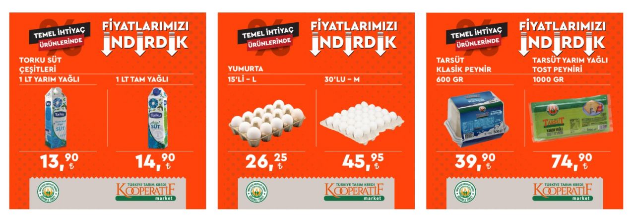 Tarım Kredi Market yeni indirimleri! Ayçiçek yağı, yumurta, süt, peynir, çay, un fiyatları düştü! 2