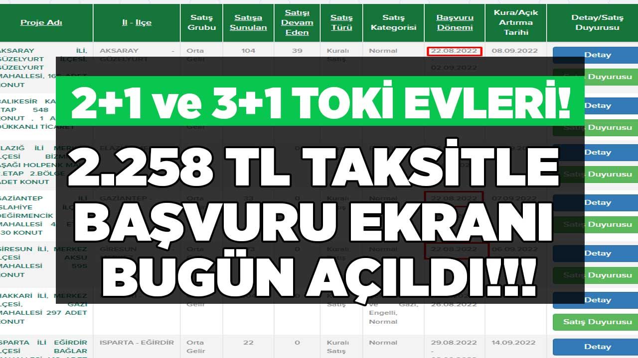 Son Dakika: Aylık 2.258 TL Taksitle TOKİ başvuru ekranı bugün açıldı! 2+1 ve 3+1 TOKİ'nin yeni projeleri 1