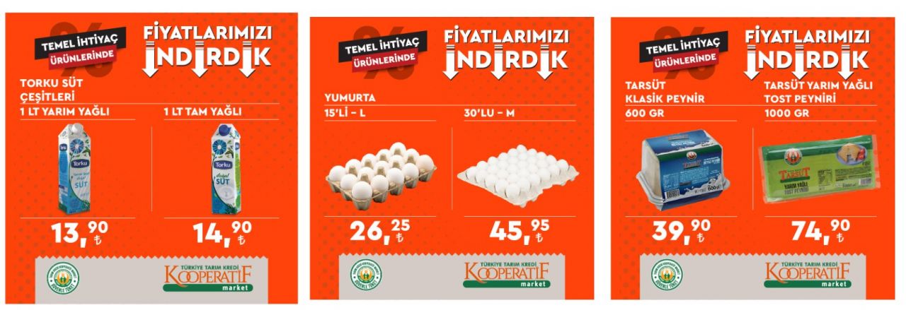 Tarım Kredi Market yeni indirimleri duyurdu: Bebek bezi, tavuk, 30'lu koli yumurta, 5 LT ayçiçek yağı, pirinç, çay, un fiyatları düştü! 2