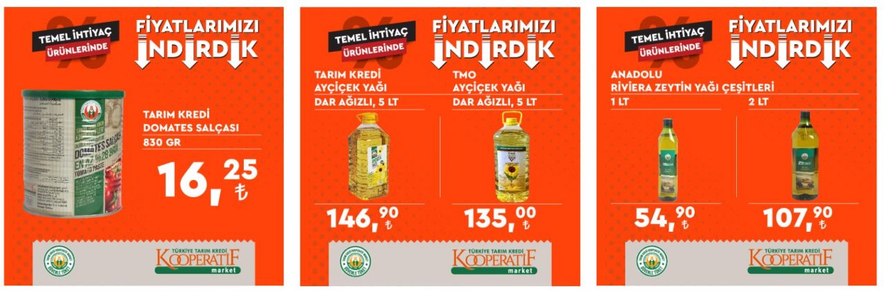 Tarım Kredi Market yeni indirimleri duyurdu: Bebek bezi, tavuk, 30'lu koli yumurta, 5 LT ayçiçek yağı, pirinç, çay, un fiyatları düştü! 11