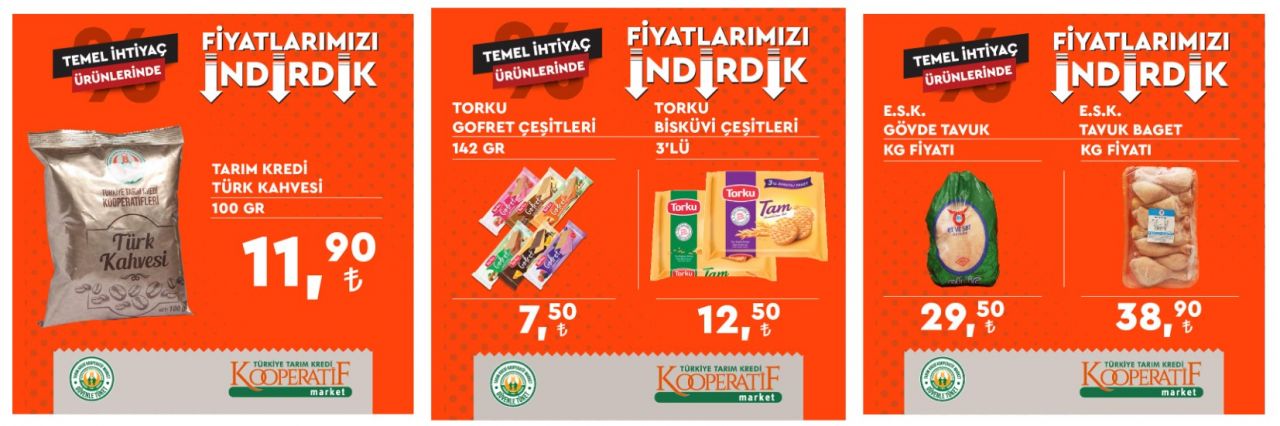 Tarım Kredi Market yeni indirimleri duyurdu: Bebek bezi, tavuk, 30'lu koli yumurta, 5 LT ayçiçek yağı, pirinç, çay, un fiyatları düştü! 6