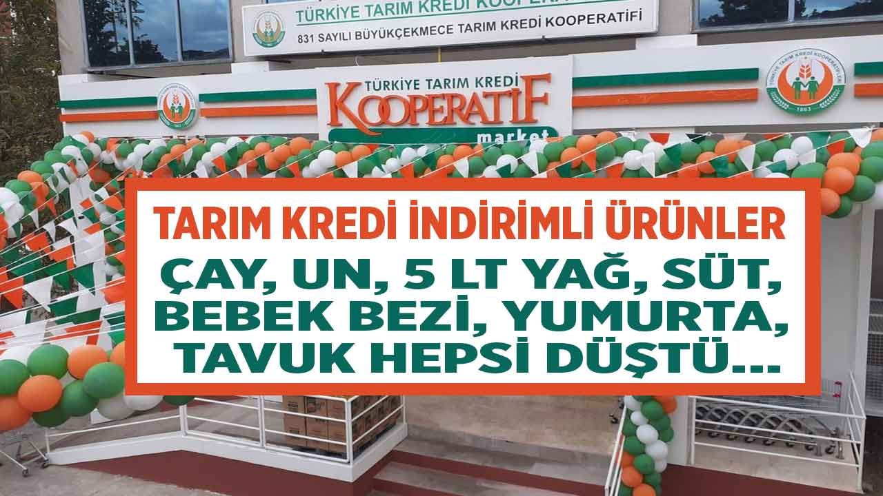 Tarım Kredi Market yeni indirimleri duyurdu: Bebek bezi, tavuk, 30'lu koli yumurta, 5 LT ayçiçek yağı, pirinç, çay, un fiyatları düştü! 1