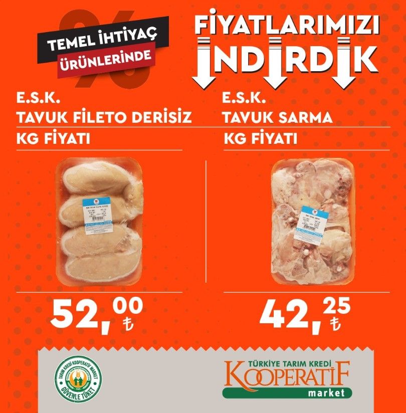 Dev indirim başladı, poşeti ile koşan kapacak! Tarım Kredi Market ESK tavuk fiyatları için indirimi başlattı 3