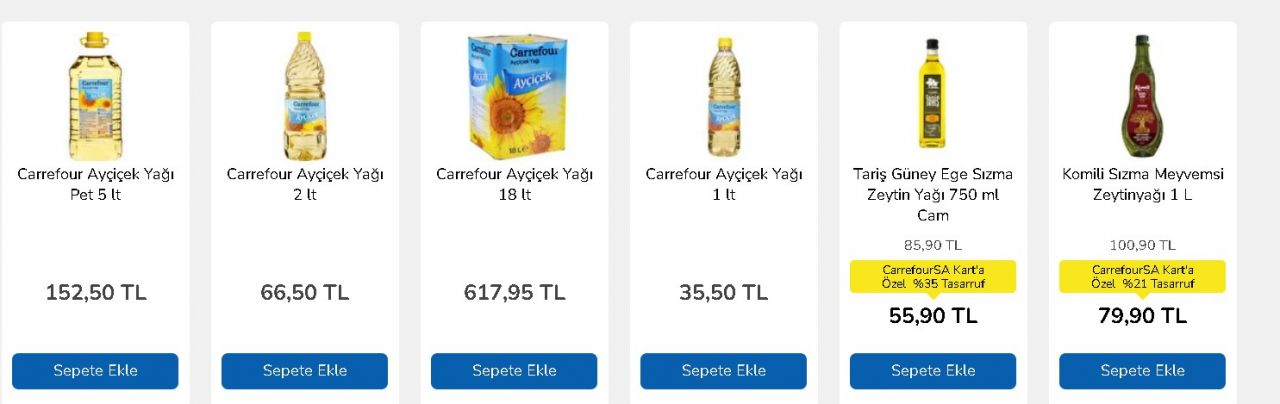 Ayçiçek yağına okkalı yüzde 35 indirim! Carrefour, BİM, A101, ŞOK, Migros yağ fiyatları için indirim yarışı başladı, fiyatlar ucuzladı 6