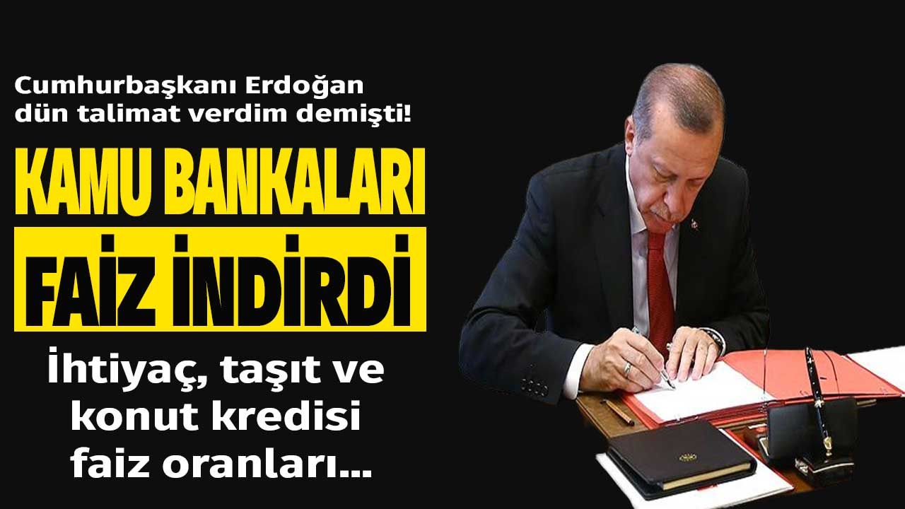 Cumhurbaşkanı Erdoğan talimat veriyorum demişti kamu bankaları faiz indirdi! Ziraat Bankası Halkbank Vakıfbank güncel kredi faiz oranları Ekim 2022 1