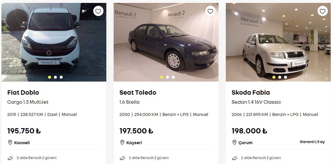 Renault güvencesiyle satılık 2. el araçlar! Fiyatlar 73 Bin TL'den başlıyor! 5