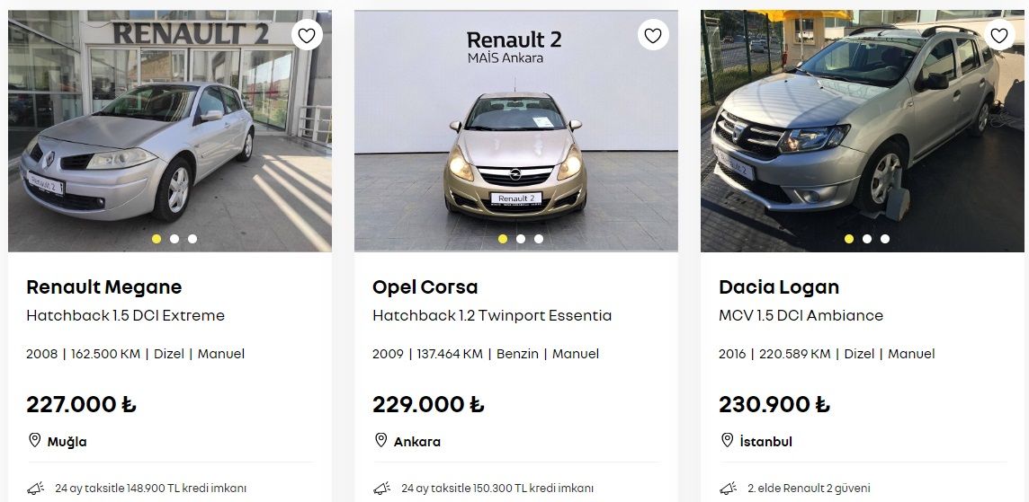 Renault güvencesiyle satılık 2. el araçlar! Fiyatlar 73 Bin TL'den başlıyor! 9