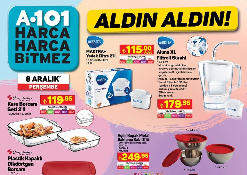 A101 8 Aralık indirimli aktüel ürünler kataloğu yayımlandı 2 litresi 27,50 liraya düştü! 2