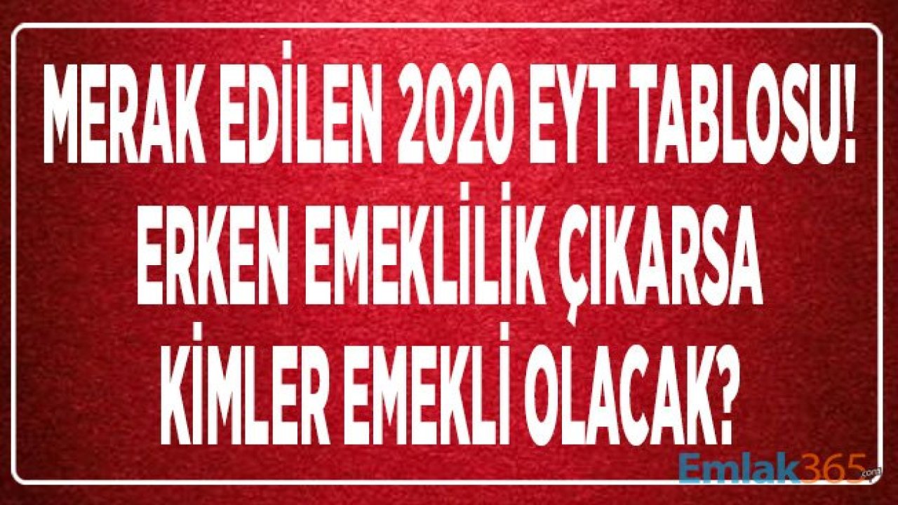 Bugün EYT Çıksa Kimler Emekli Olabilir, EYT Kimleri Kapsıyor, 2020 Yılının Son Dakika Gelişmeleri Neler?