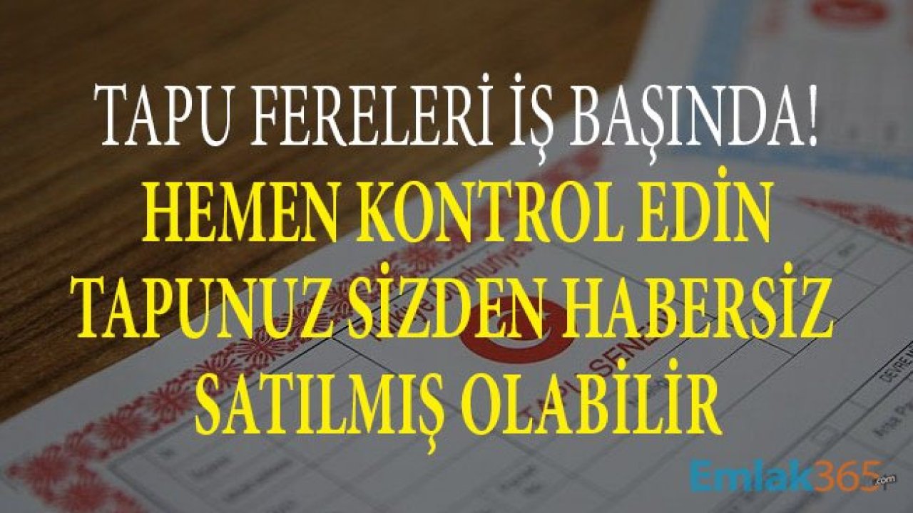 Tapu Dairesinde Sahte Dublör İle Milyonluk Vurgun! E Devlet Üzerinden Hemen TKGM SMS Bildirimi Açın, Tapunuzdan Olmayın!