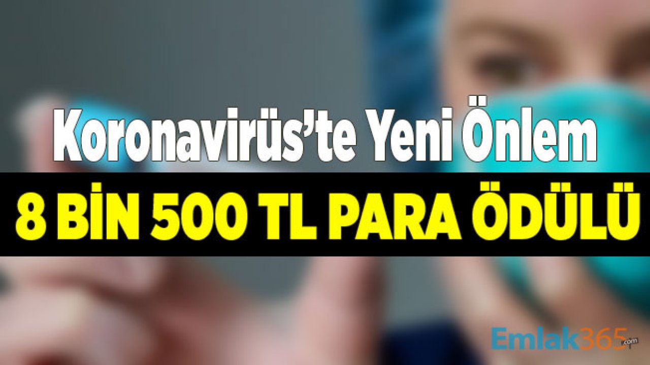 Koronavirüs'te Yeni Önlem! 8 Bin 500 TL Para Ödülü