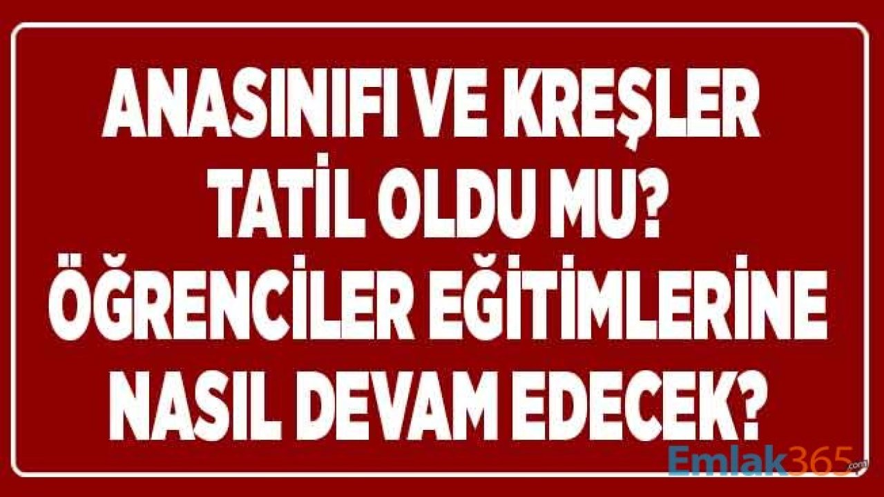 Son Dakika: Anaokulu ve Kreşler Tatil Mi, Kreşlerde Corana Virüsü Tatil Oldu Mu, Koranavirüs Tatili Kaç Gün?