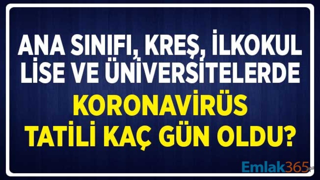 Ana Sınıfı, Kreş İlkokul, Ortaokul, Lise ve Üniversitelerde Koronavirüs Tatili Kaç Gün oldu?