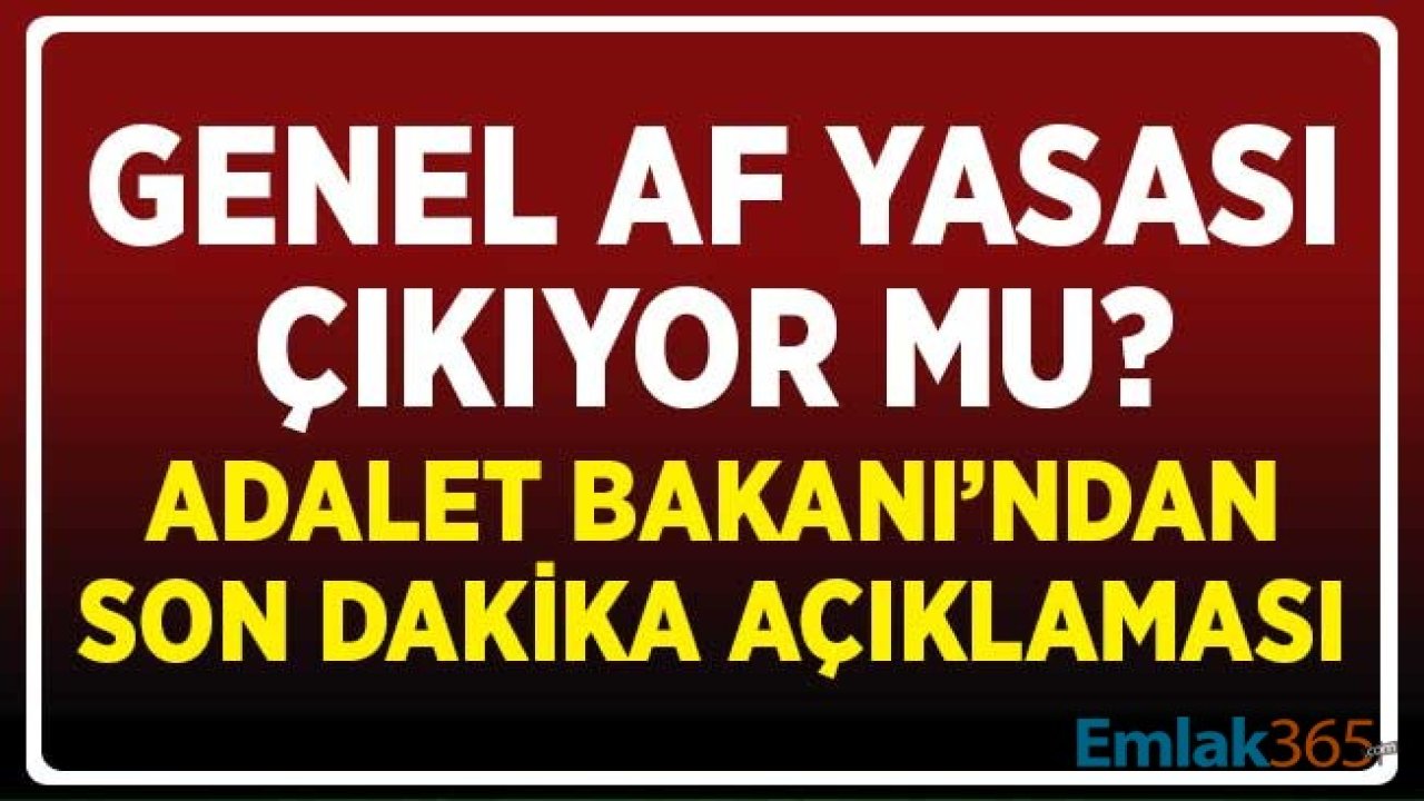 Genel Af Yasası, Ceza İndirimi Çıkıyor Mu? Adalet Bakanı Gül'den Son Dakika Açıklaması