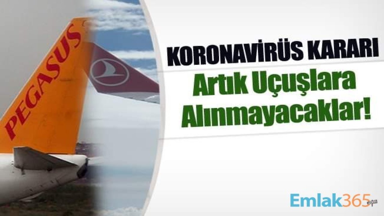 THY ve Pegasus'tan Koronavirüs Kararı! Artık Uçuşlara Alınmayacaklar!