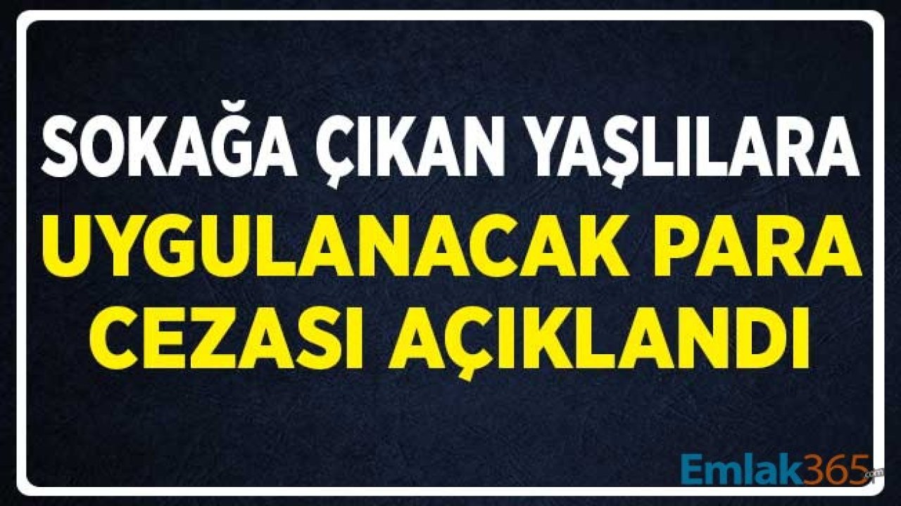 Sokağa Çıkan 65 Yaş Üstü Yaşlılara Uygulanacak Para Cezası Açıklandı