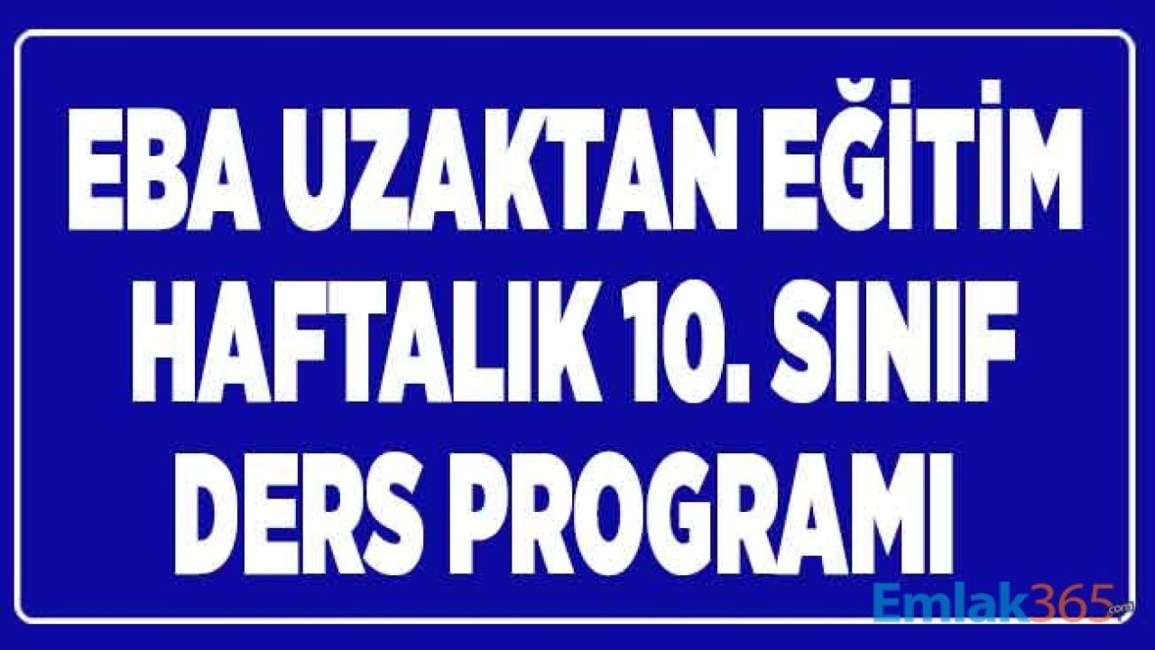 10 Sınıf Lise 2 EBA TV Ders Programı (Uzaktan Eğitim 10. Sınıf Ders Saatleri ve 1 Haftalık Günlük Program)