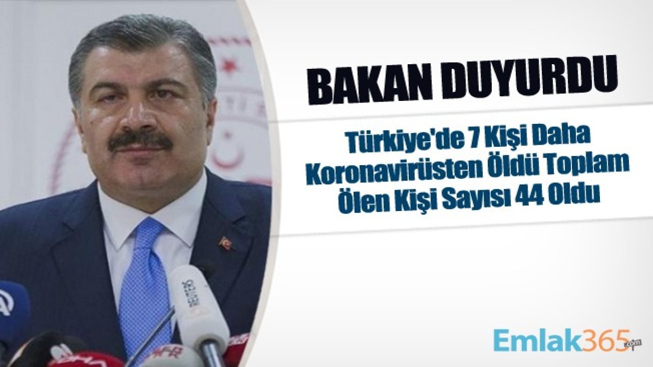 Sağlık Bakanı Fahrettin Koca Duyurdu! Türkiye'de 7 Kişi Daha Koronavirüsten Öldü! Türkiye'de Koronavirüsten Ölenlerin Sayısı 44 Oldu