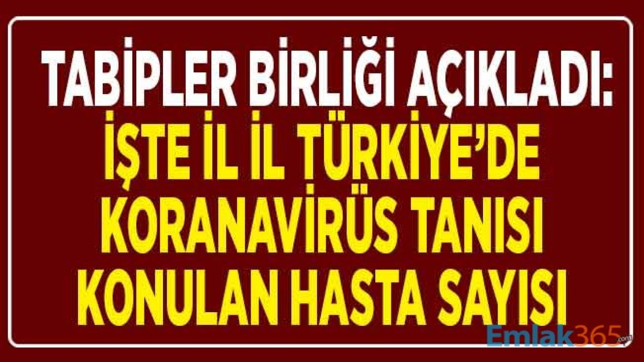 Türk Tabipler Birliği İl İl Koranavirüs Vaka Sayıları Raporunu Yayımladı! Hangi İllerde Corana Virüsü Var?