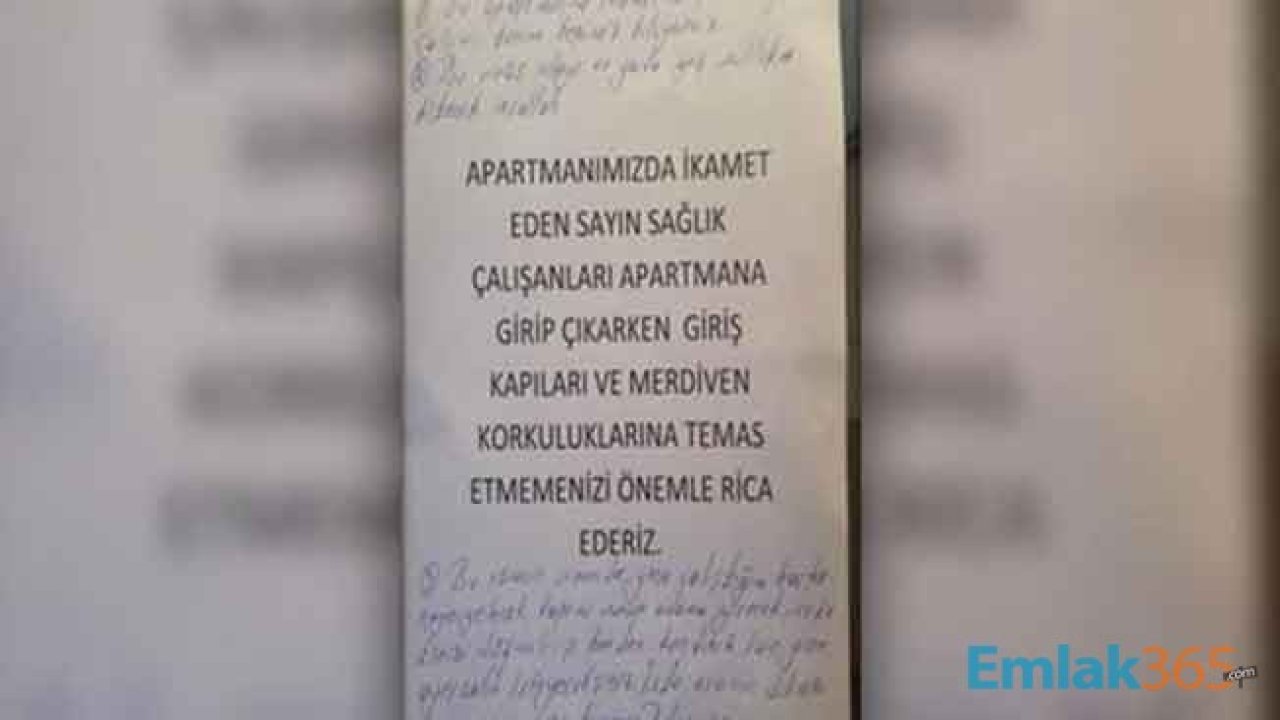 Apartmanda Sağlık Çalışanları İçin Skandal Uyarı Yazısı Asılması Büyük Tepki Topladı!