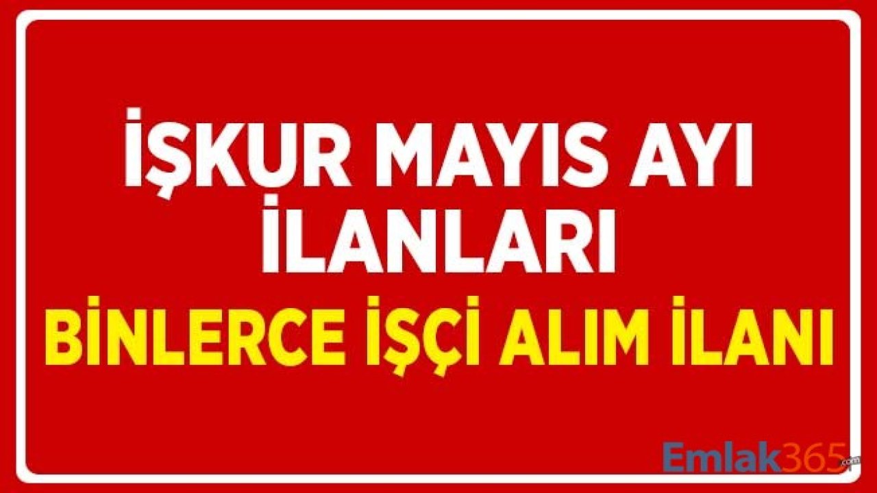 İŞKUR Mayıs İlanları: Emlak Sektörü İşçi Kadroları