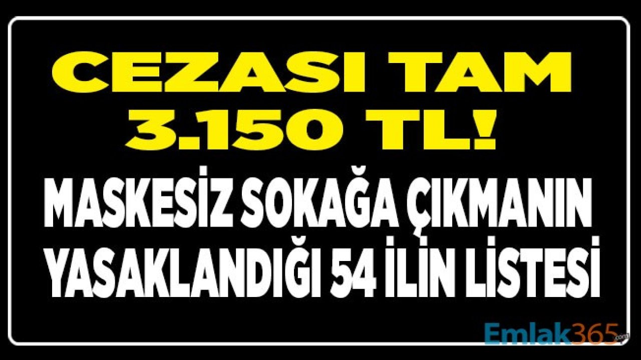 Son Dakika: Sokağa Çıkarken Maske Takmanın Zorunlu Olduğu İller 54 Oldu! Maskesiz Sokağa Çıkma Yasağı Hangi İllerde?