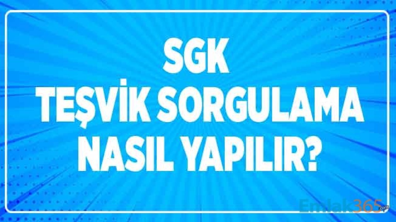 SGK Teşvik Sorgulama Nasıl Yapılır?