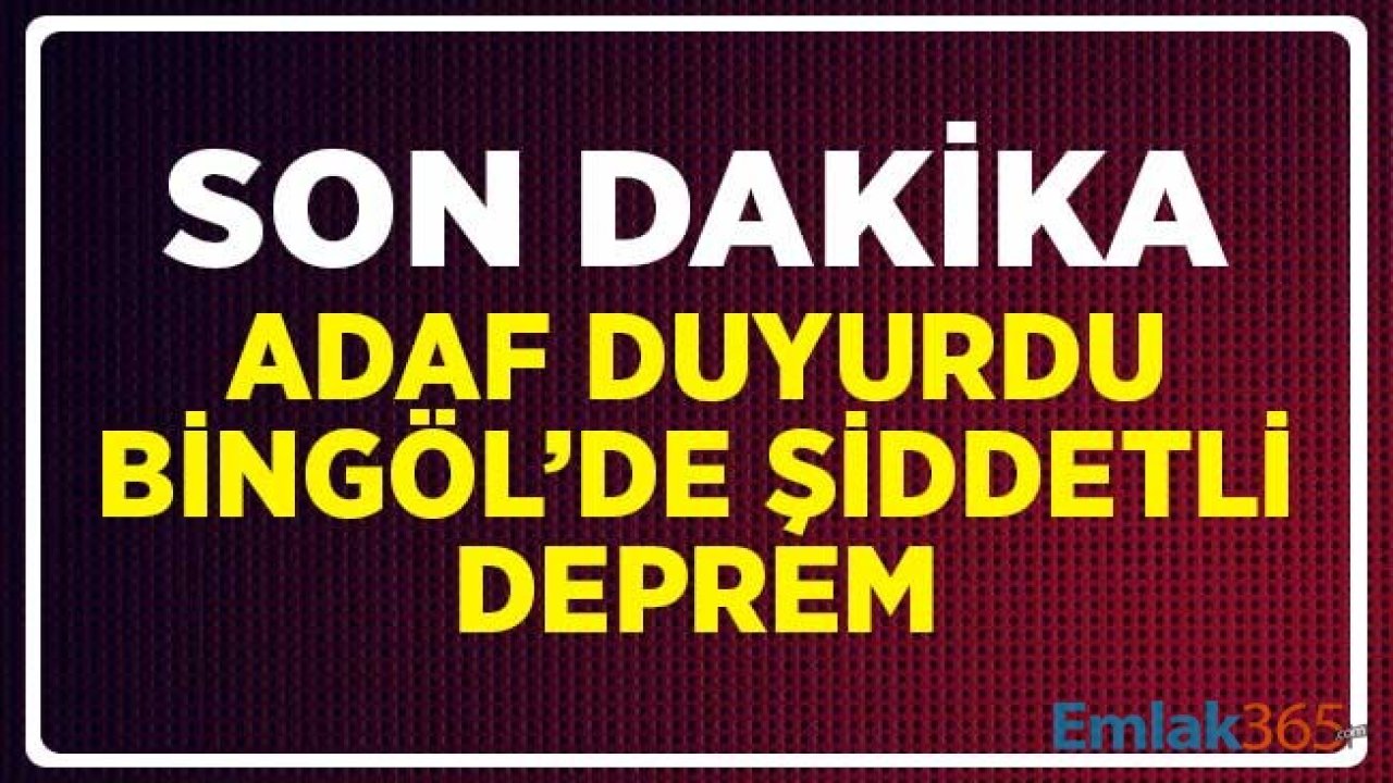 AFAD Duyurdu! Bingöl'de Şiddetli Deprem Çevre İllerden Hissedildi