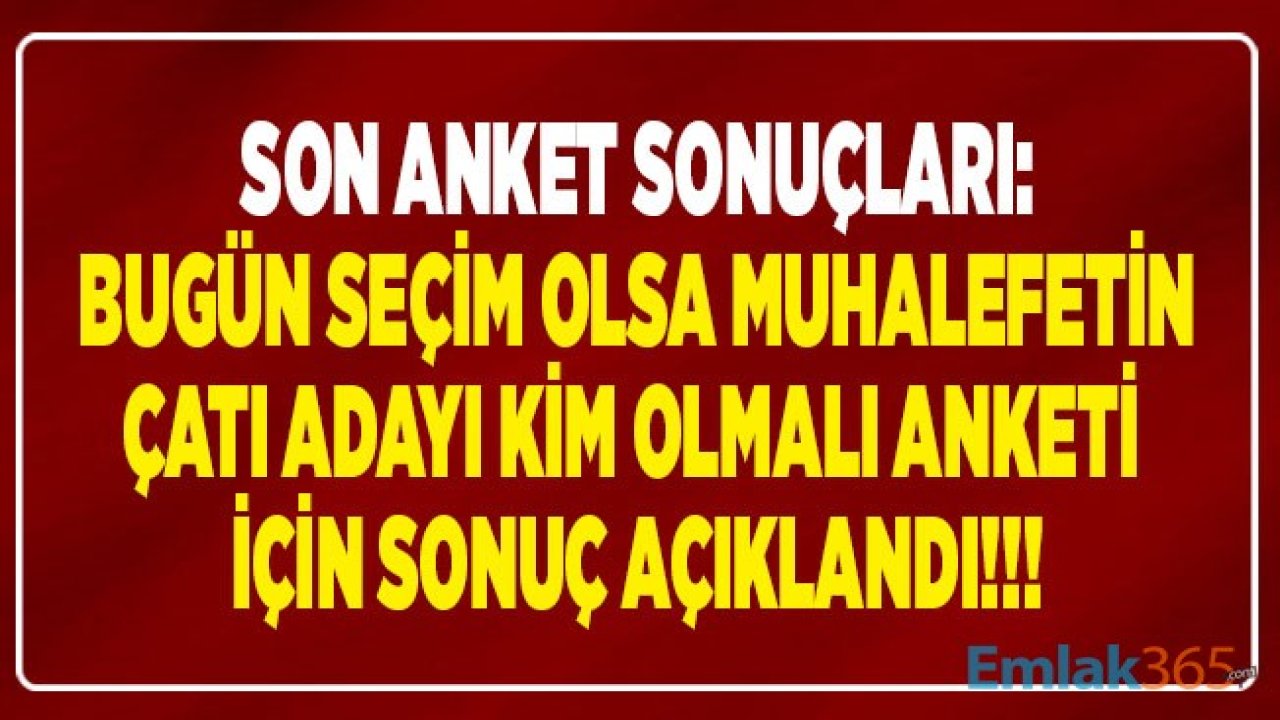 Muhalefetin Ortak Cumhurbaşkanı Adayı Kim Olmalı Anketinde Çarpıcı Sonuç! Çatı Aday Ne İmamoğlu Ne Akşener Çıktı