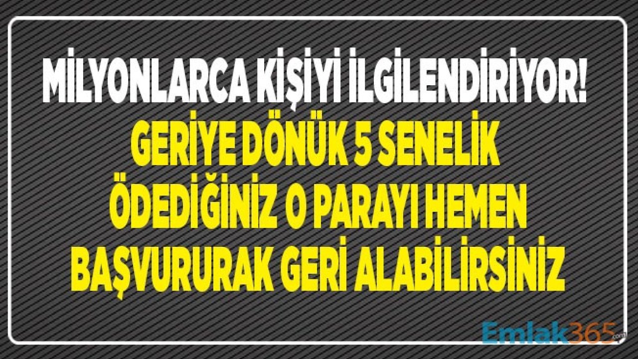 Tek Evi Olanlar, Ev Hanımları, Emekliler, Dul ve Yetimler, İşsizler Dikkat! Emlak Vergisi Muafiyeti Hakkı İle Geriye Dönük 5 Yıllık Para İadesi Alabilirsiniz