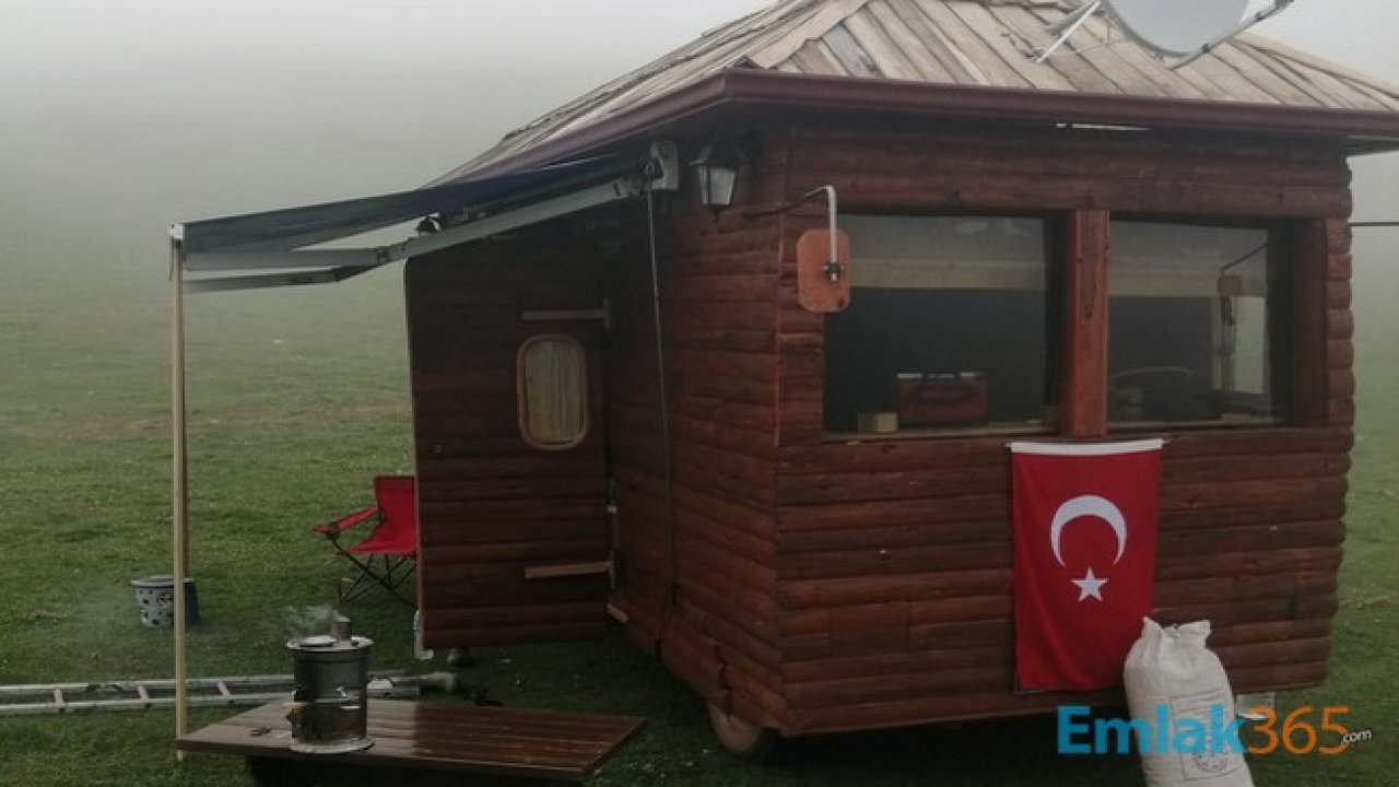 Karadeniz'den Enteresan Bir Tasarım Daha! 150.000 TL Harcadı Ahşaptan Yürüyen Yayla Evi Yaptı!