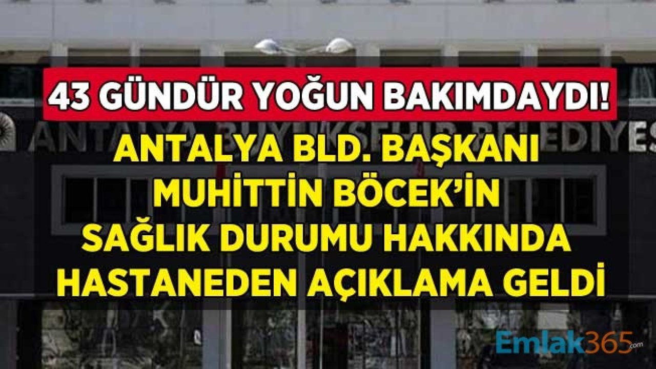 43 Gündür Yoğun Bakımdaydı! Antalya Büyükşehir Belediye Başkanı Muhittin Böceğin Sağlık Durumu Hakkında Son Dakika Açıklaması Geldi