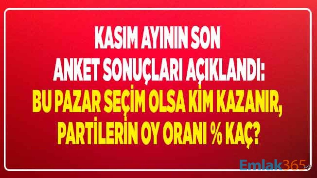 GENAR Araştırma Kasım 2020 Anket Sonuçları: Bu Pazar Seçim Olsa Kim Kazanır? AK Parti, CHP, İYİ Parti, MHP, HDP Partilerin Son Oy Oranları