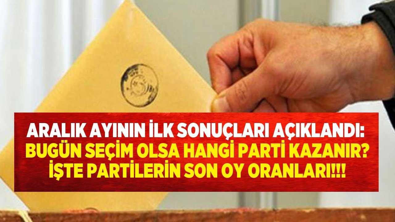 Aralık Ayının İlk Anket Sonuçları  Açıklandı: Bu Pazar Seçim Olsa Kim Kazanır, Partilerin Oy Oranı Yüzde Kaç?