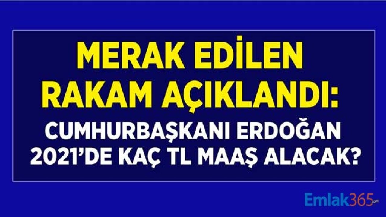 Cumhurbaşkanı Erdoğan 2021 Yılında Kaç TL Maaş Alacak,  Cumhurbaşkanının Maaşı Ne Kadar?