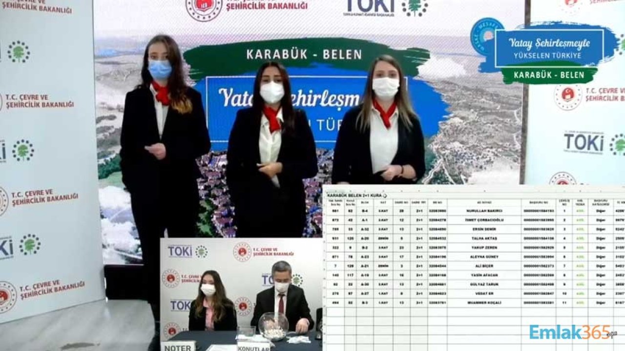 TOKİ Karabük Belen 2+1 ve 3+1 Kura Çekilişi Sonuçları İsim Listesi 2021!