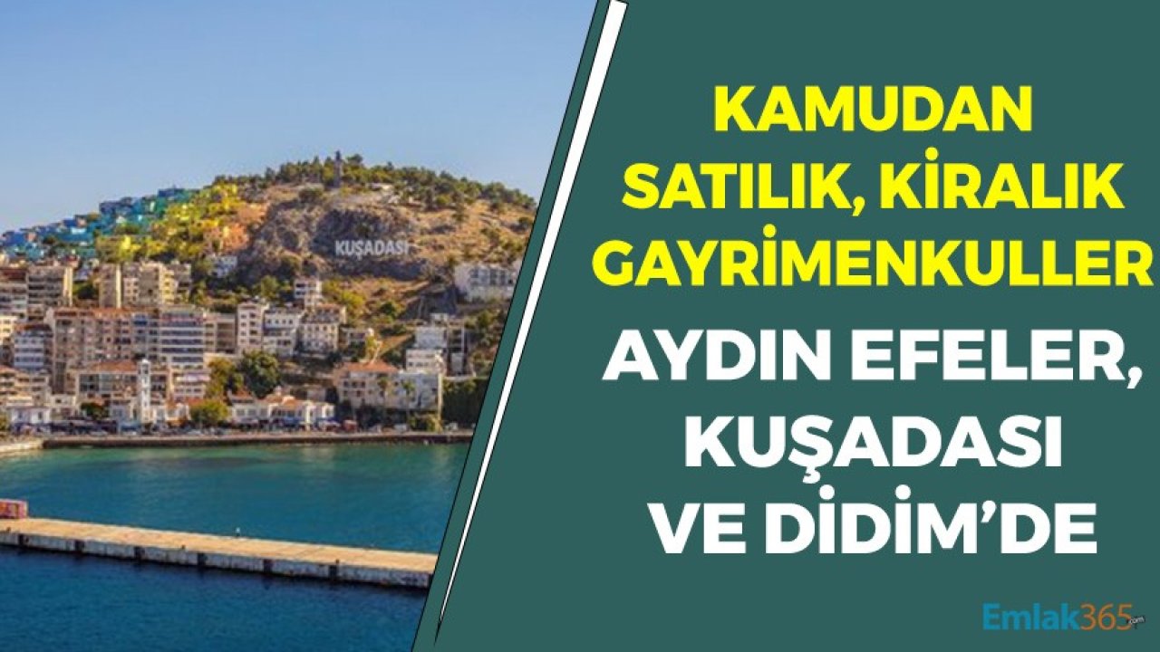 Milli Emlak Müdürlüğü'nden Kiralık Satılık Gayrimenkul İlanları! Aydın Didim, Kuşadası, Efeler