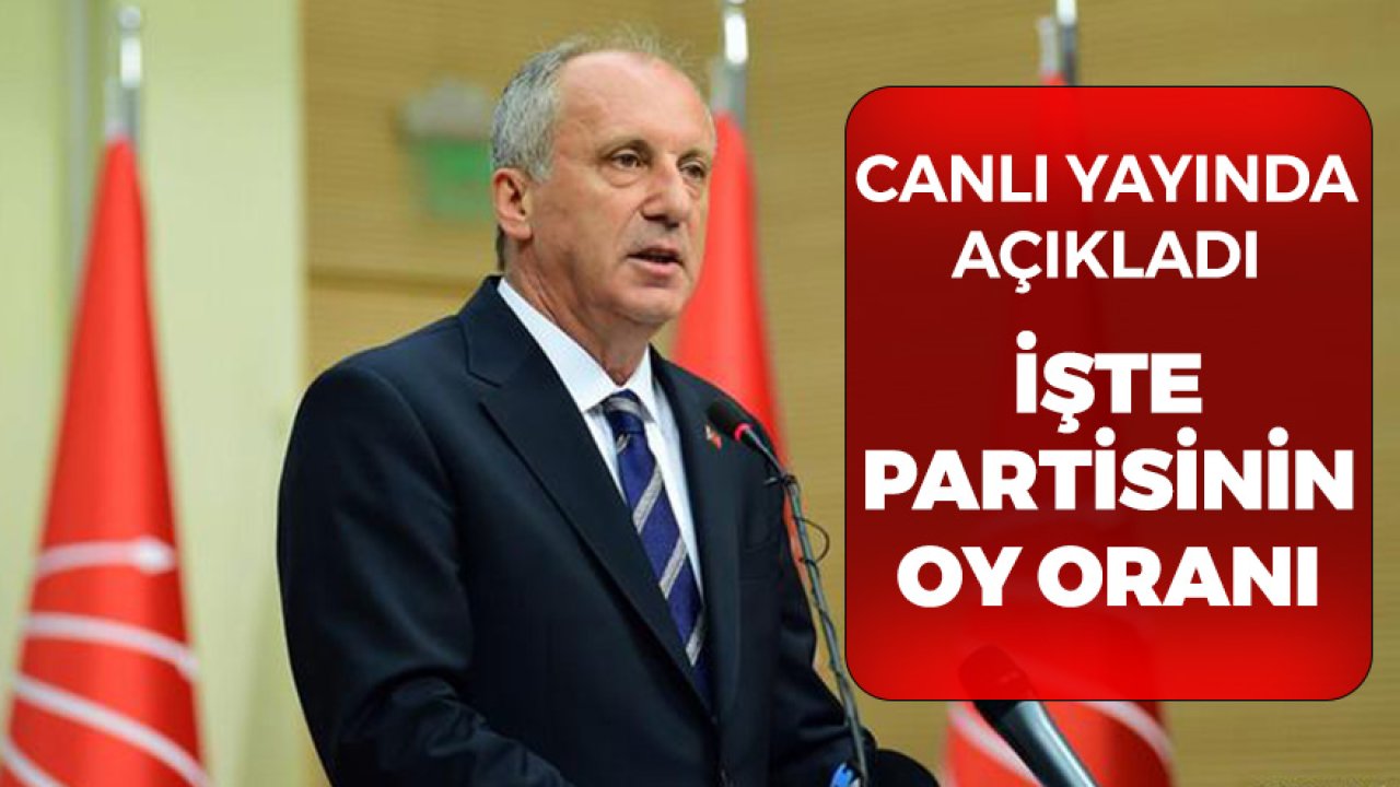 Muharrem İnce İlk Defa Partisinin Oy Oranını Canlı Yayında Açıkladı