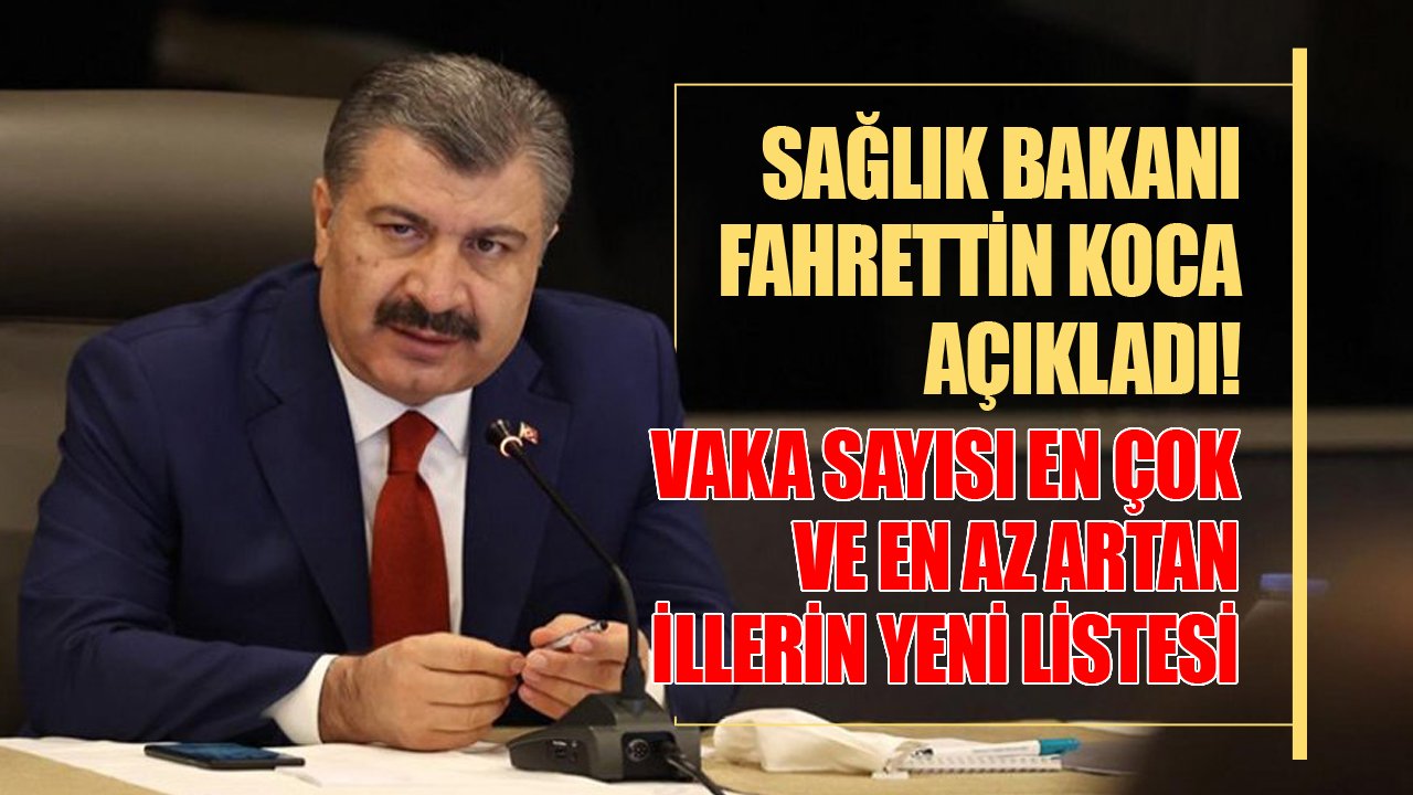 Sağlık Bakanı Fahrettin Koca Yeni Haritayı Yayınladı! Haftalık Vaka Sayısı En Çok Ve En Az Artan İller!