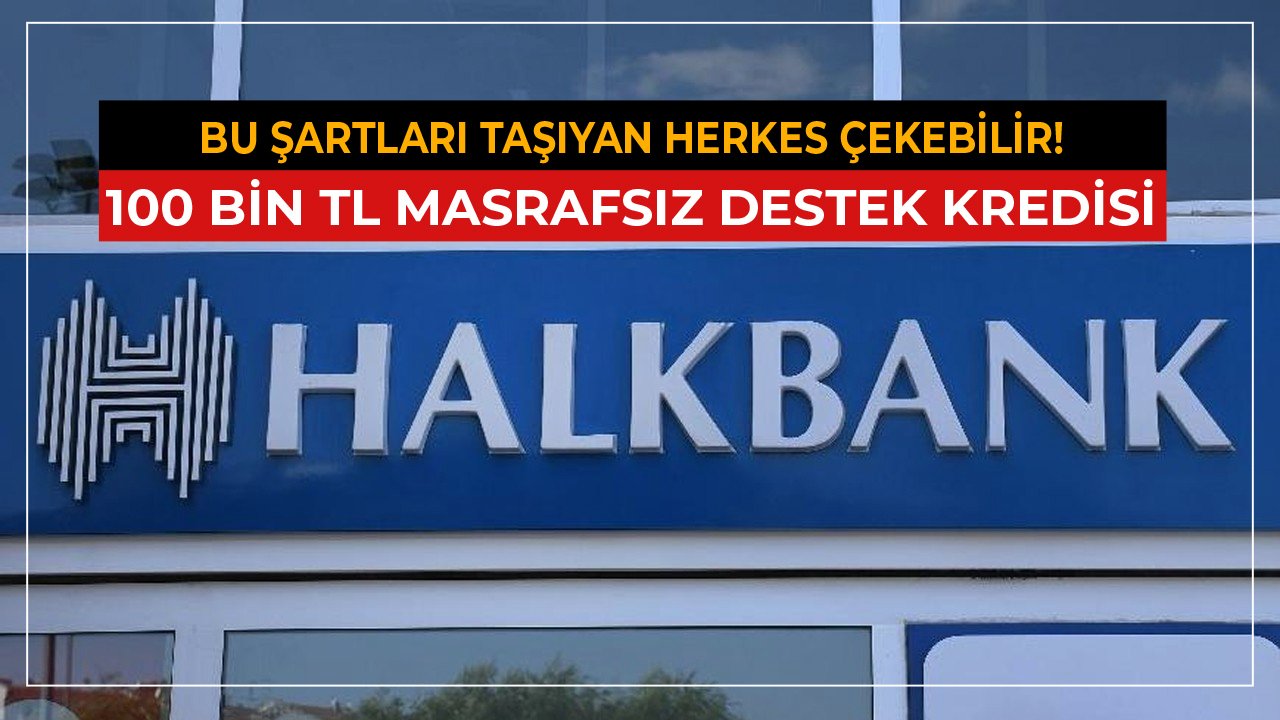 Bu Şartları Taşıyanlara Halkbank'tan 100 Bin TL Masrafsız Destek Kredisi!