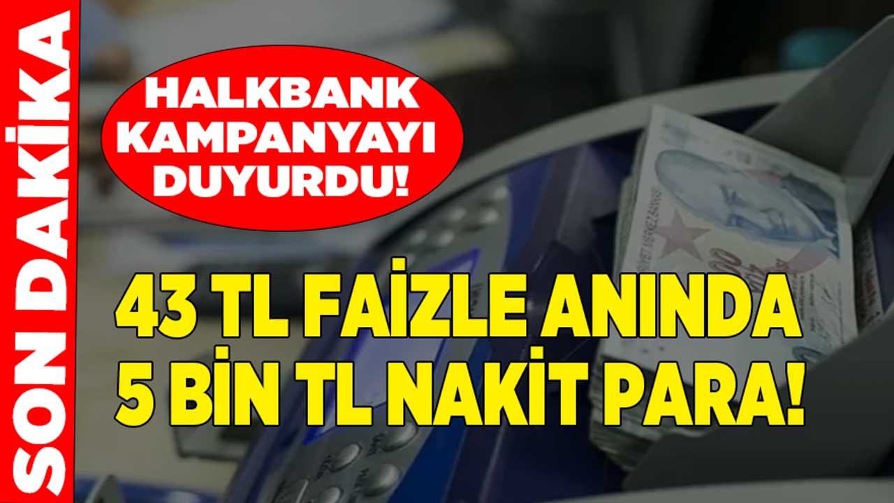 Halkbank'tan Sadece 43 TL Faizle Anında 5 Bin Lira Nakit Para Hesapta!