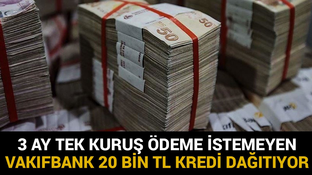 3 Ay Tek Kuruş Geri Ödeme İstemeyen Vakıfbank 20 Bin TL İhtiyaç Kredisi Dağıtıyor
