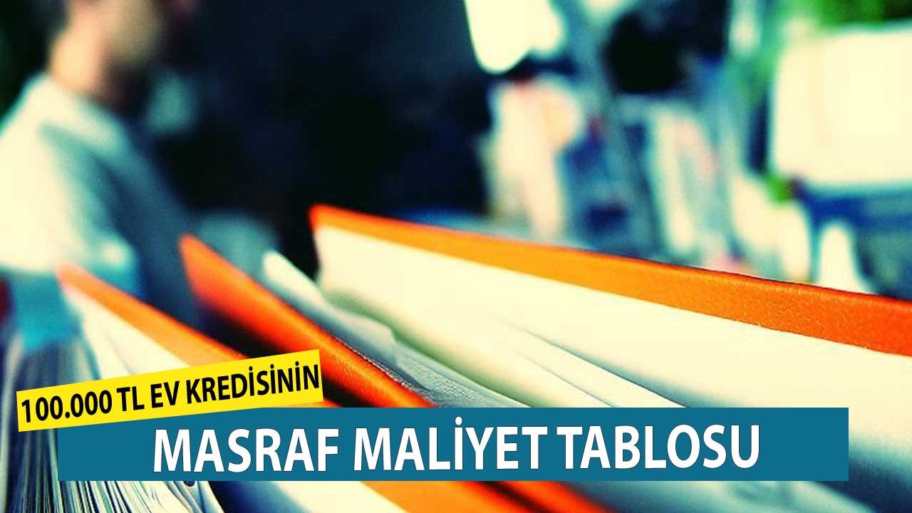 100.000 TL Konut Kredisi 2021 Masraf Tutarı! Sigorta, DASK, İpotek, Ekspertiz Ücreti