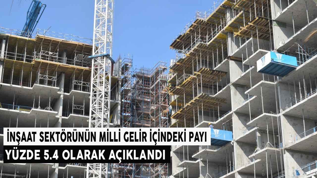 Emlak Konut Açıkladı! İnşaat Sektörünün Milli Gelir İçindeki Payı Yüzde 5.4 Oldu