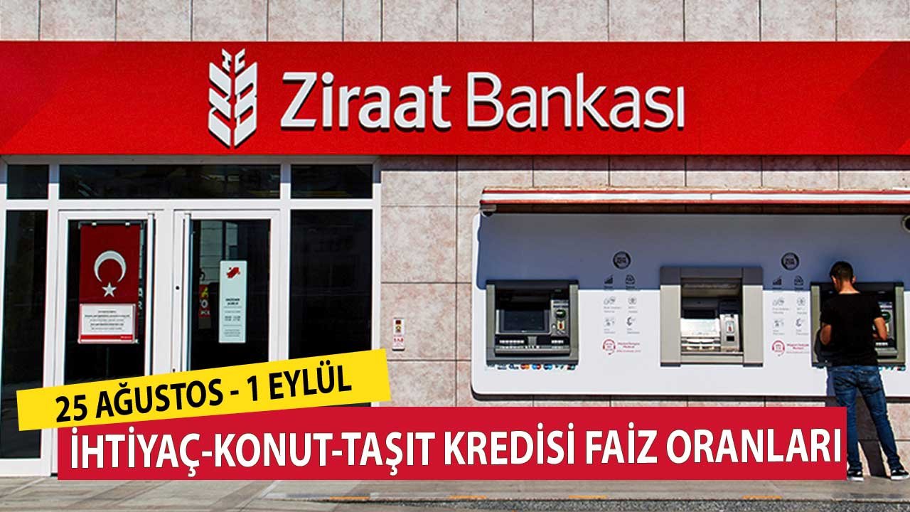 İhtiyaç, Konut, Taşıt Kredisi! Ziraat Bankası Güncel Faiz Oranları