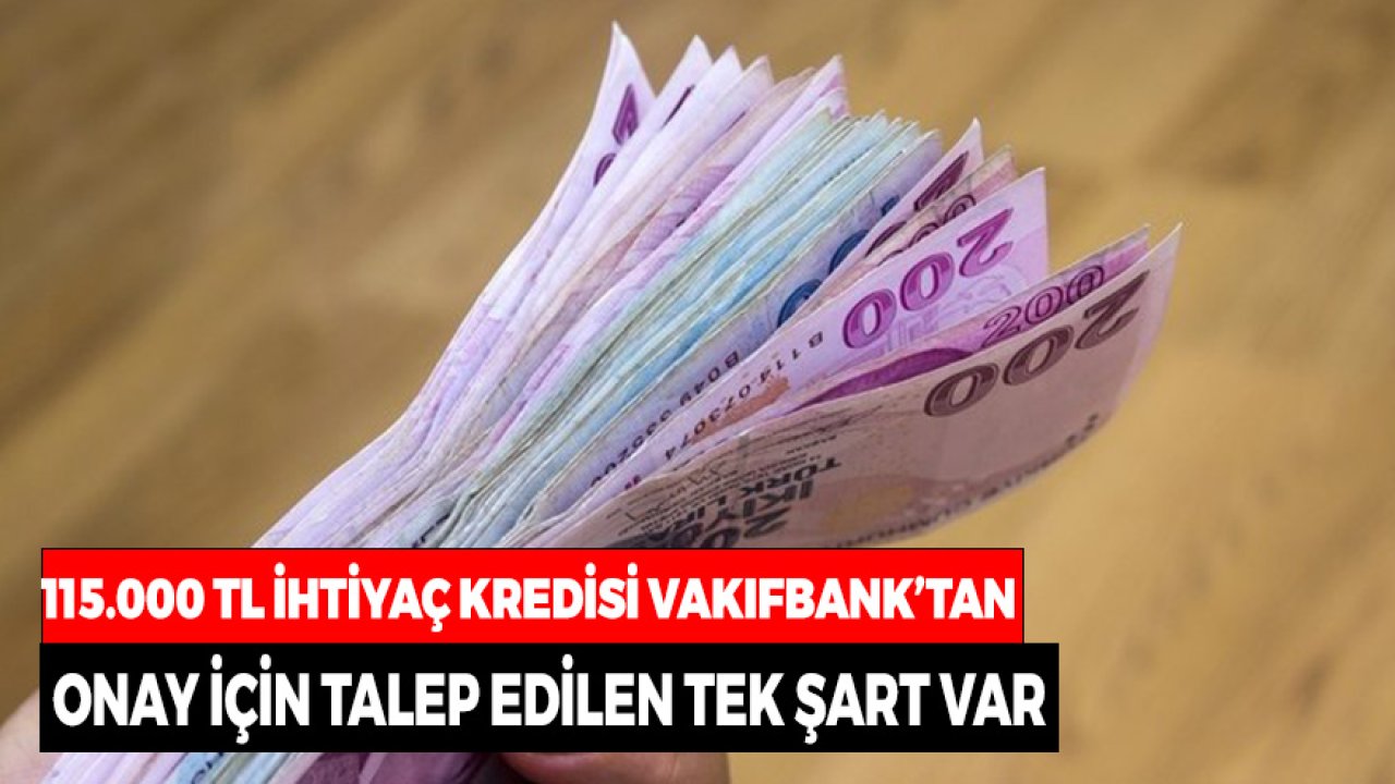 115.000 TL İhtiyaç Kredisi! Vakıfbank Onayı için Tek Bir Şart Var
