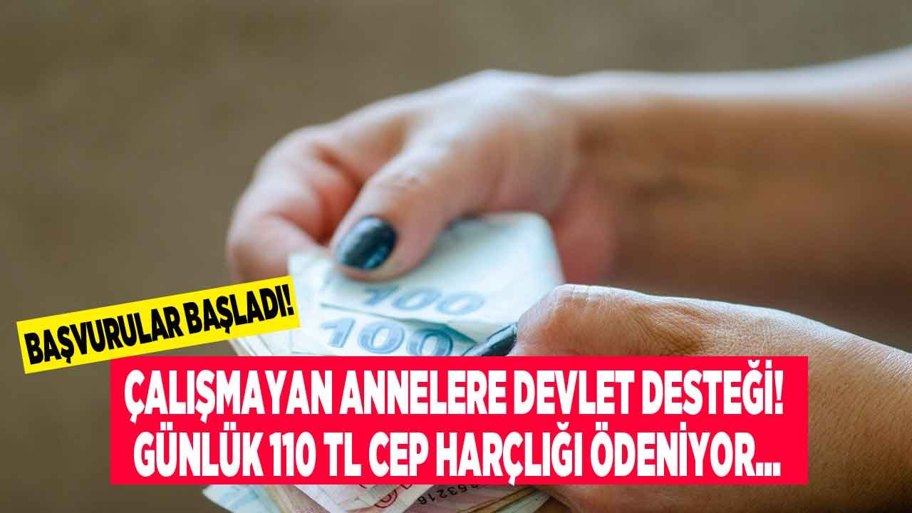 Çalışmayan Annelere Günlük 110 Lira Cep Harçlığı İle Devlet Yardımı 2021!